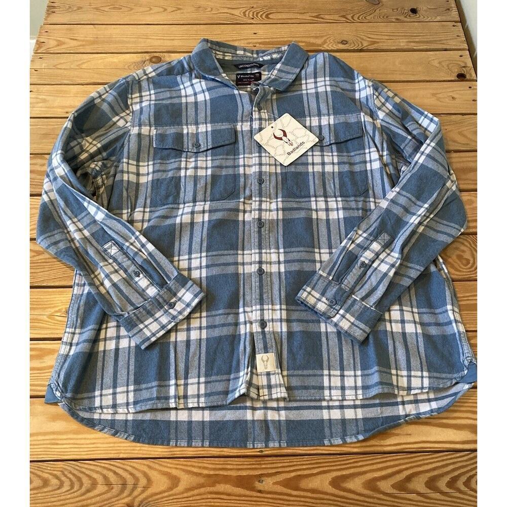 NWT Badlands Flannel Button Up Shirt Size 2XL Men’s Blue